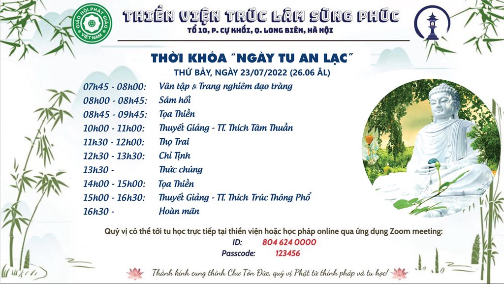 Ngày tu an lạc Tháng 06 năm Nhâm Dần